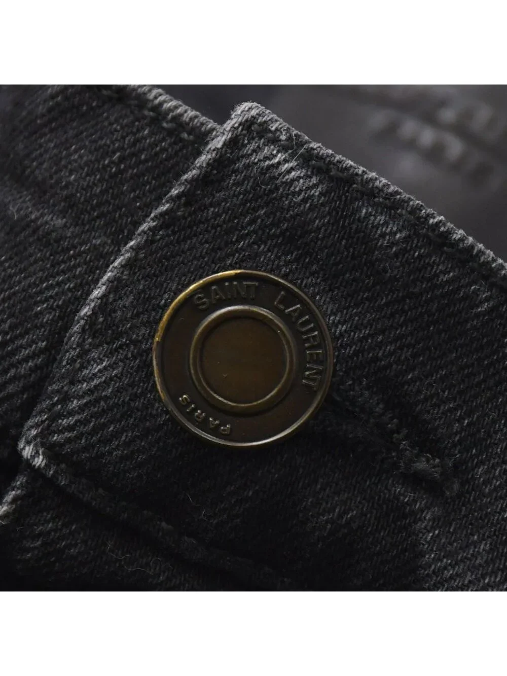Saint Laurent Paris Skinny Denim Pants Cotton Black